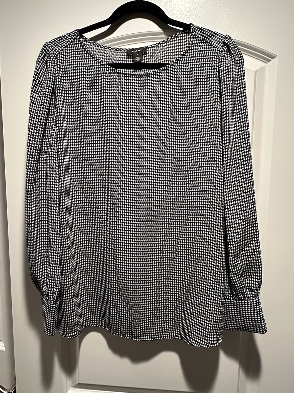 Halogen Black and White Houndstooth Top